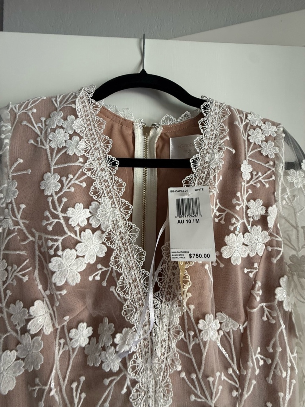 Bronx and Banco Blush Pink Lace Floral Long-Sleeve Dress - Picture 2 of 3